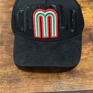 Black Embroidered Mexico Hat
